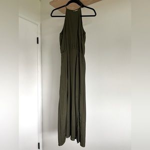 Green Midi Dress with Slits
